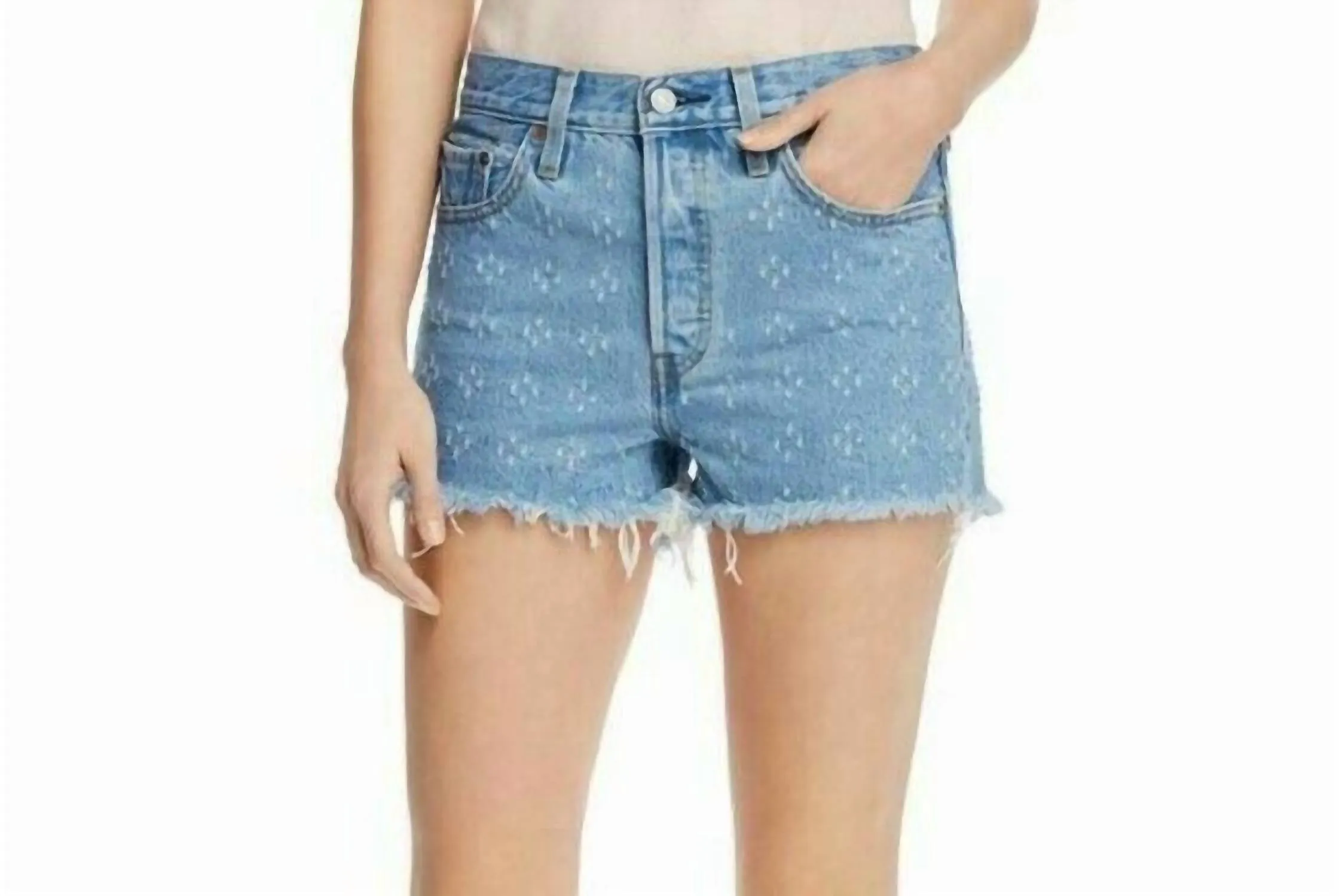 501 High Rise Button Fly Fringe Dottie Jeans In Blue