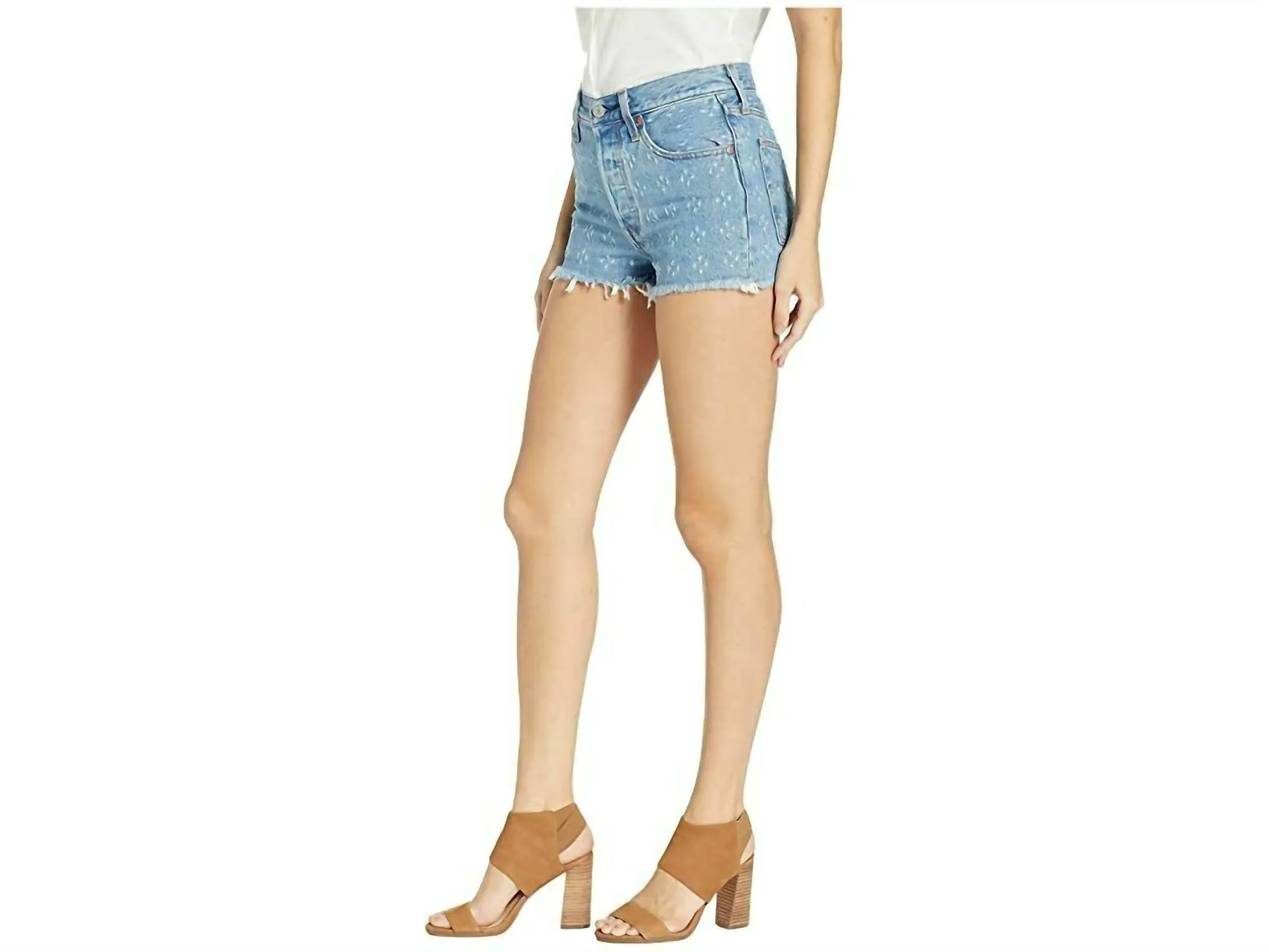 501 High Rise Button Fly Fringe Dottie Jeans In Blue