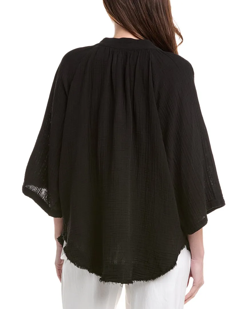 9seed Double Gauze Raw Edge Dashiki Top
