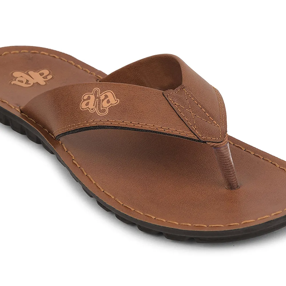 A-HA Tan Casual Slipper For Men 2137-51 By Liberty