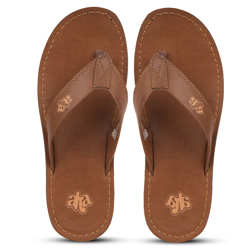 A-HA Tan Casual Slipper For Men 2137-51 By Liberty