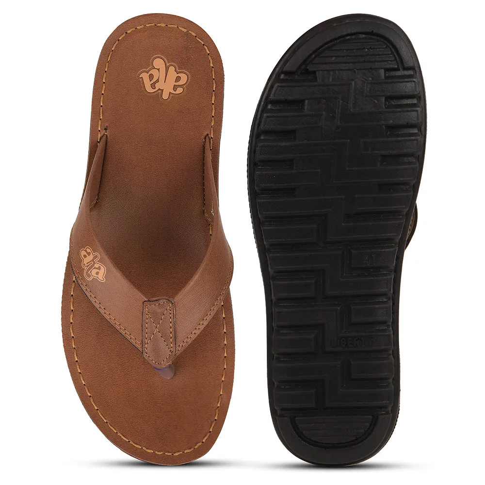 A-HA Tan Casual Slipper For Men 2137-51 By Liberty