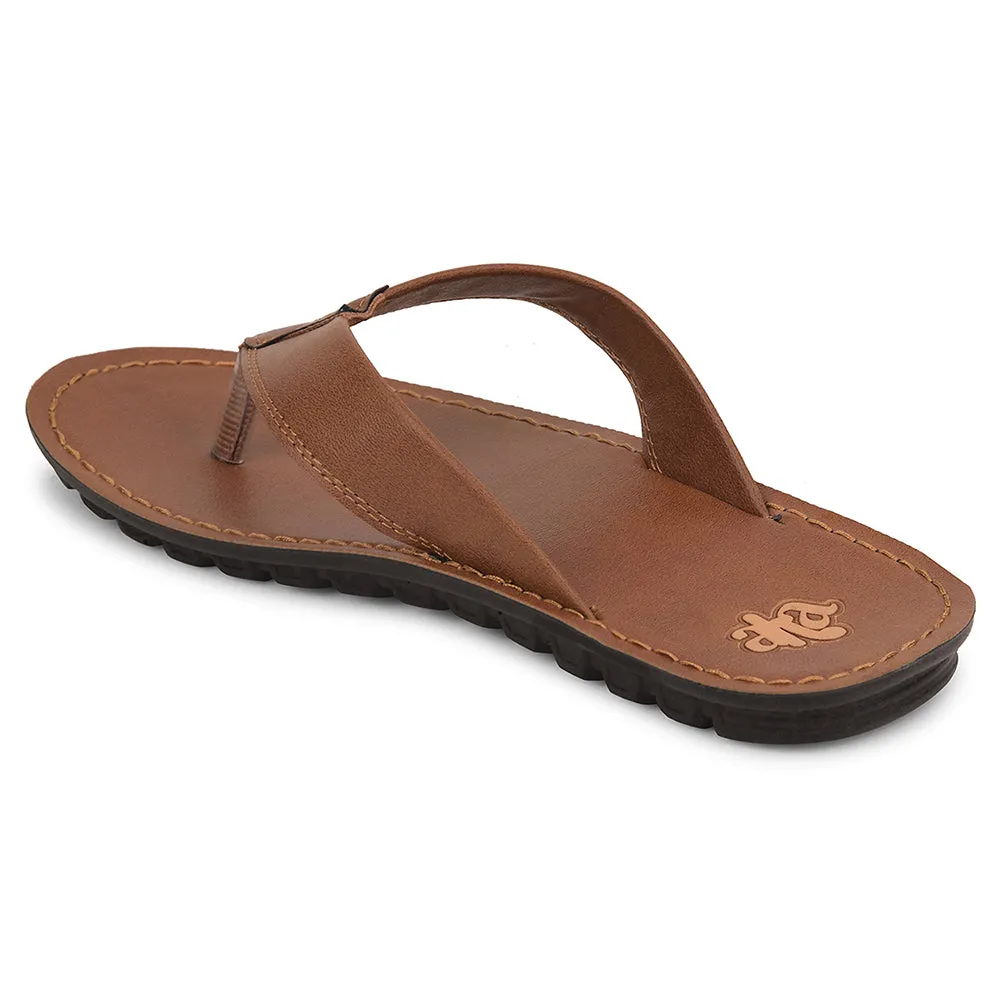 A-HA Tan Casual Slipper For Men 2137-51 By Liberty