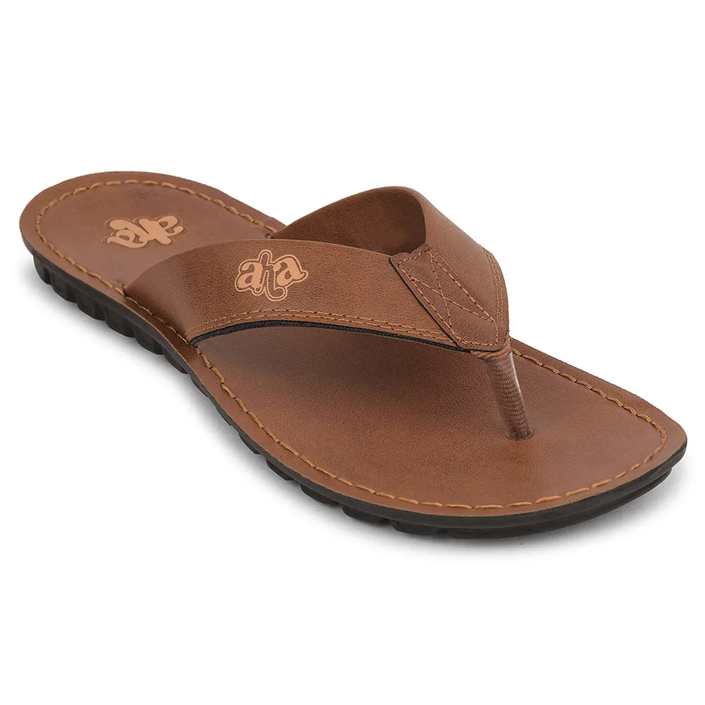 A-HA Tan Casual Slipper For Men 2137-51 By Liberty