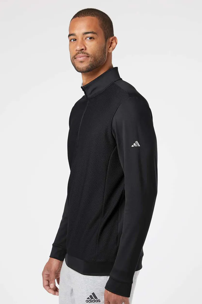 Adidas Mens Performance UPF 50  1/4 Zip Sweatshirt w/ Pocket - Black