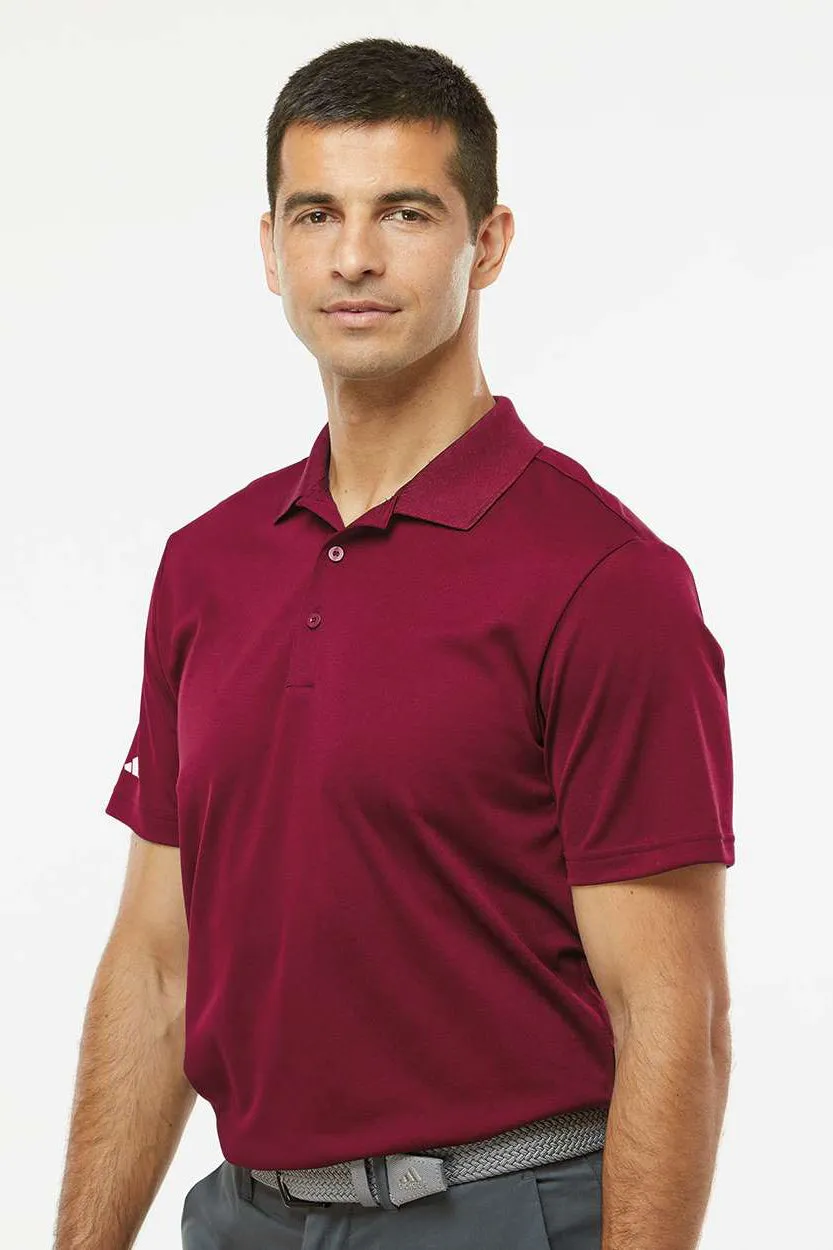 Adidas Mens UV Protection Short Sleeve Polo Shirt - Collegiate Burgundy