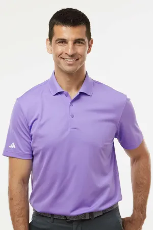 Adidas Mens UV Protection Short Sleeve Polo Shirt - Light Flash Purple