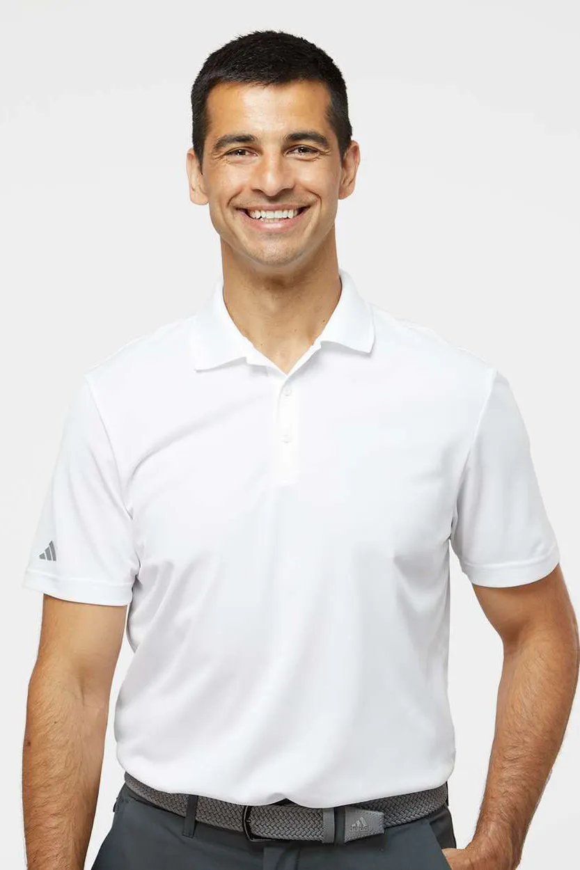 Adidas Mens UV Protection Short Sleeve Polo Shirt - White
