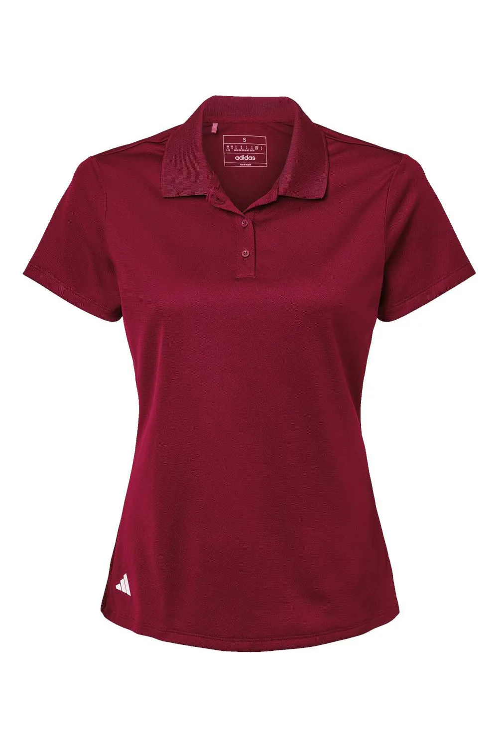 Adidas Womens UV Protection Short Sleeve Polo Shirt - Collegiate Burgundy