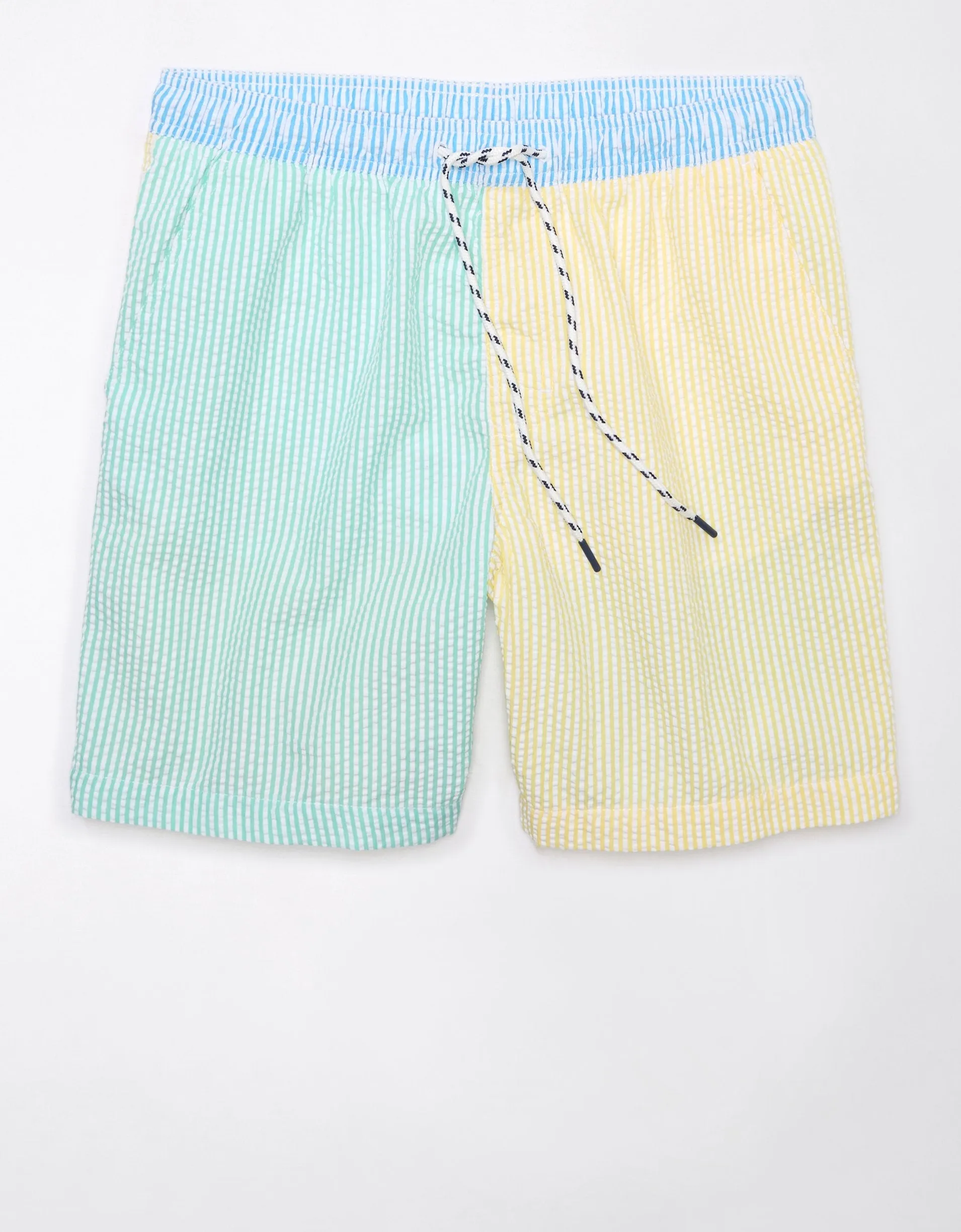 AE Colorblock Striped Flex 7" Swim Trunk