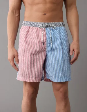 AE Colorblock Striped Flex 7" Swim Trunk