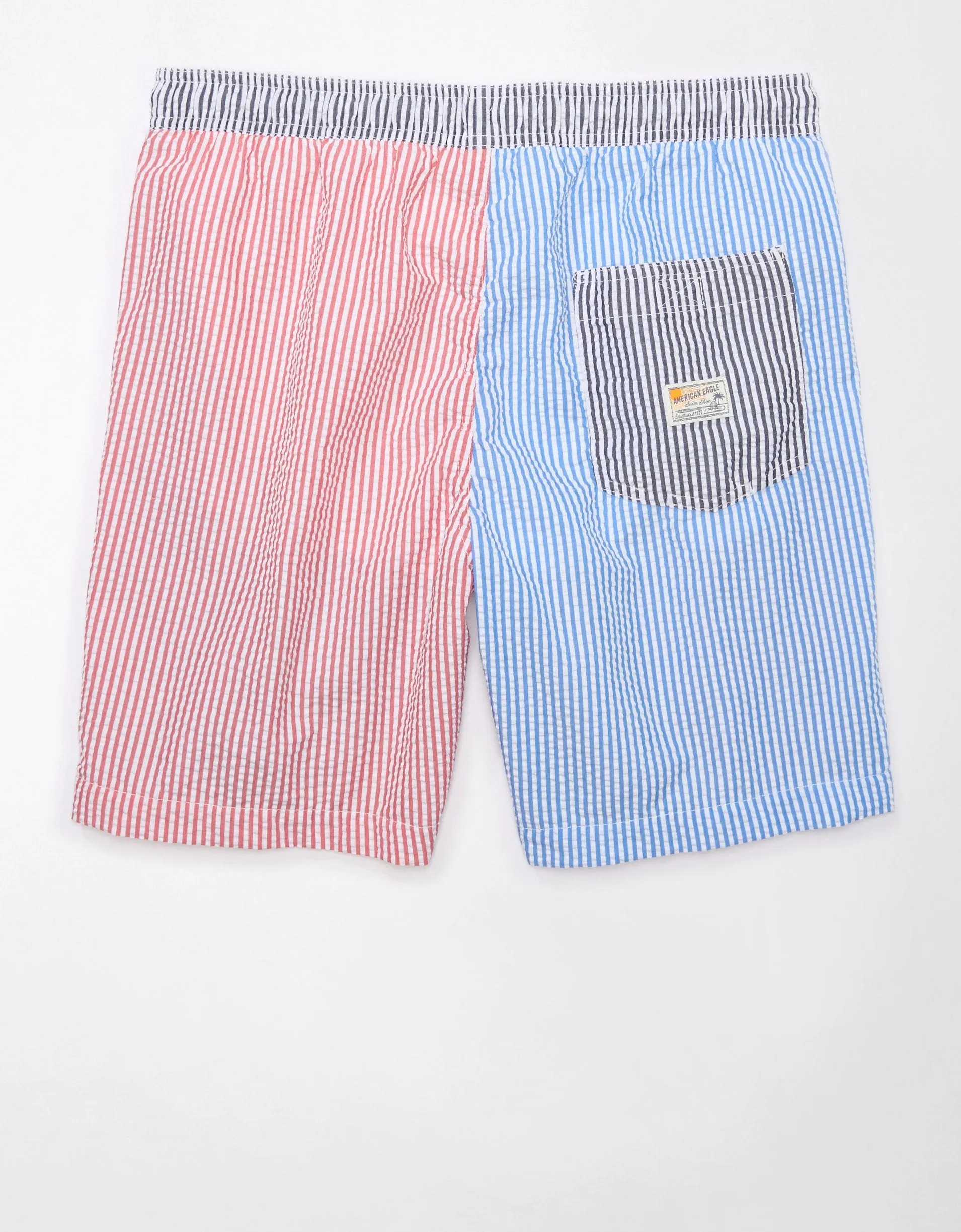 AE Colorblock Striped Flex 7" Swim Trunk