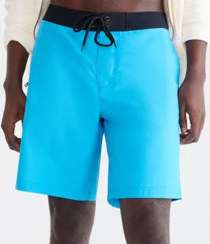 Aeropostale Mens' Solid Board Shorts 9" - Blue - Size S - Polyester - Teen Fashion & Clothing Malibu Blue Aeropostale