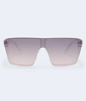 Aeropostale Womens' Oversized Shield Sunglasses -  - Size One Size - Plastic - Teen Fashion & Clothing Silver Aeropostale