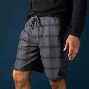 Air Performance Workout Boardshort In Graphite Plaid