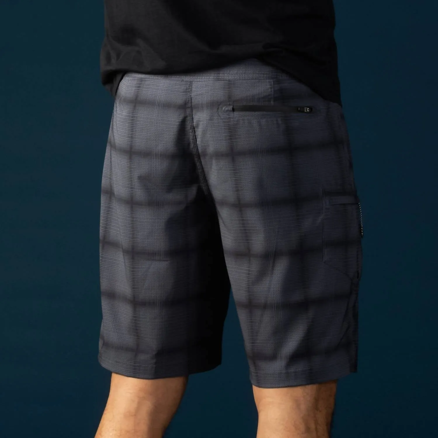 Air Performance Workout Boardshort In Graphite Plaid