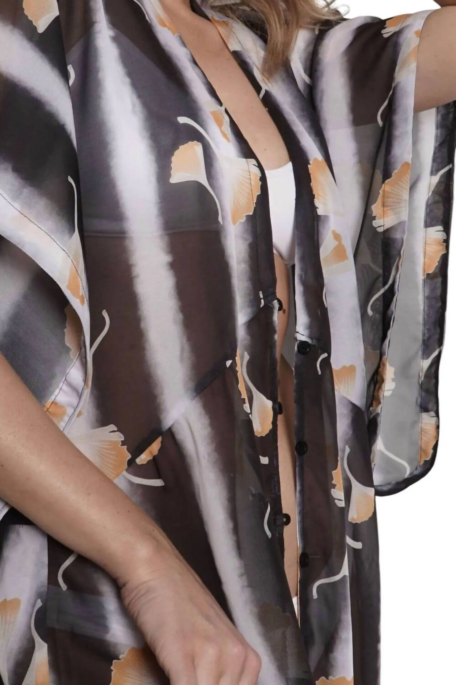 Amber Maxi Kaftan Beach Cover Up In Black