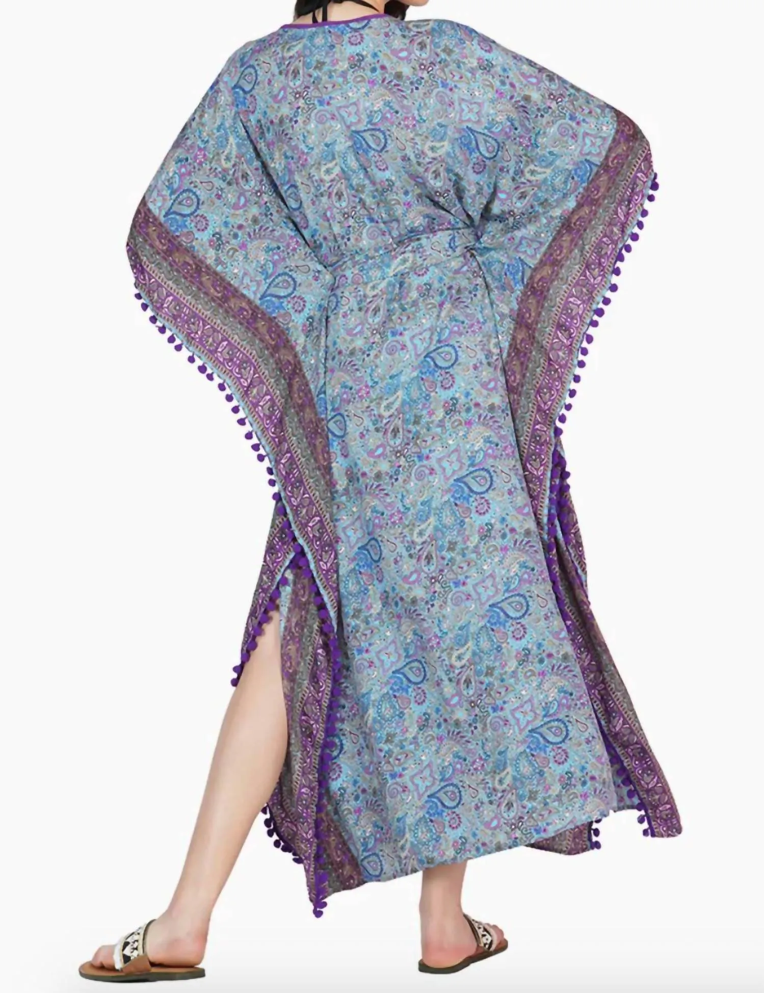 Ana Maxi Kimono Cover Up In Blue Multi