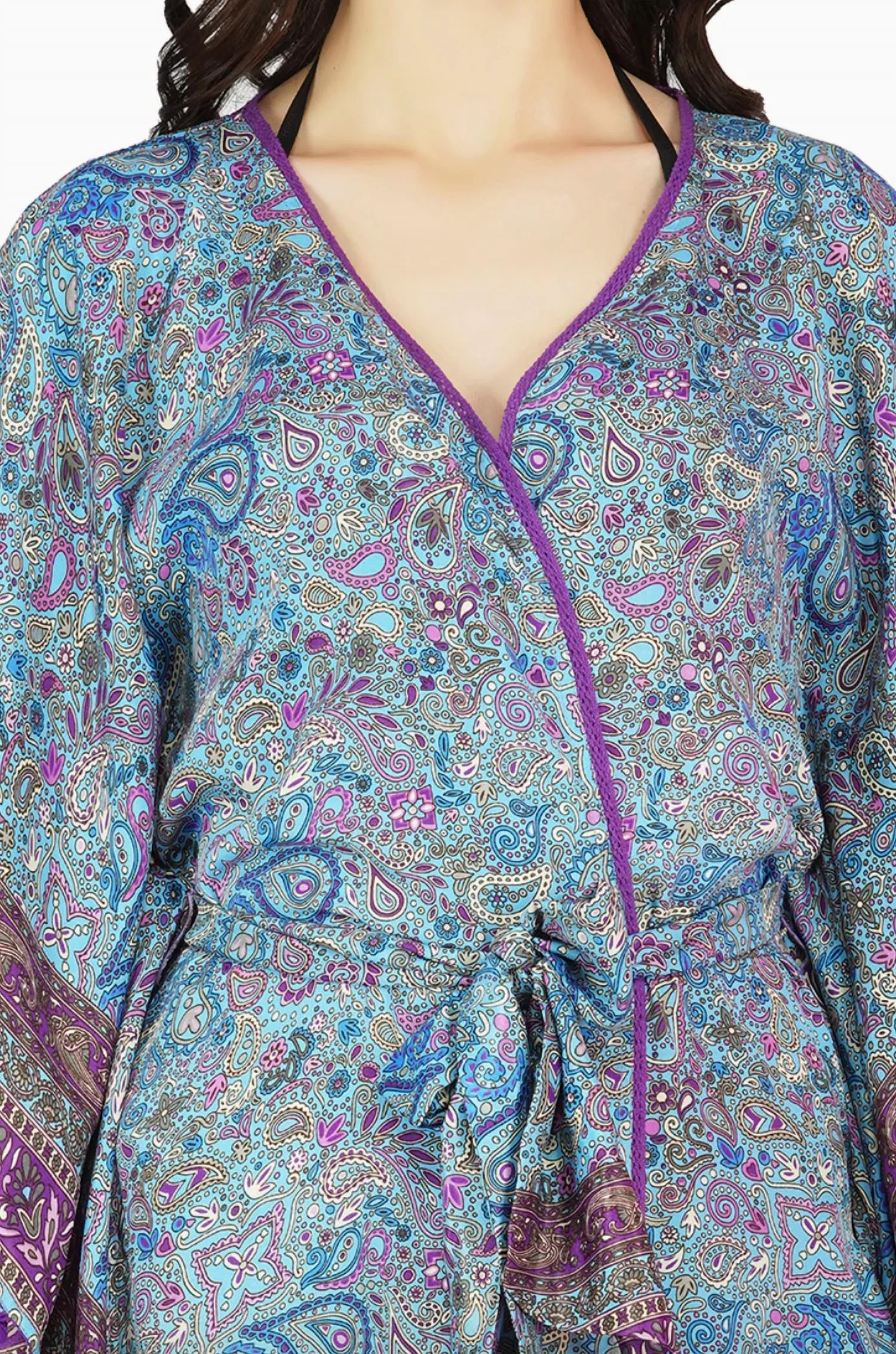 Ana Maxi Kimono Cover Up In Blue Multi