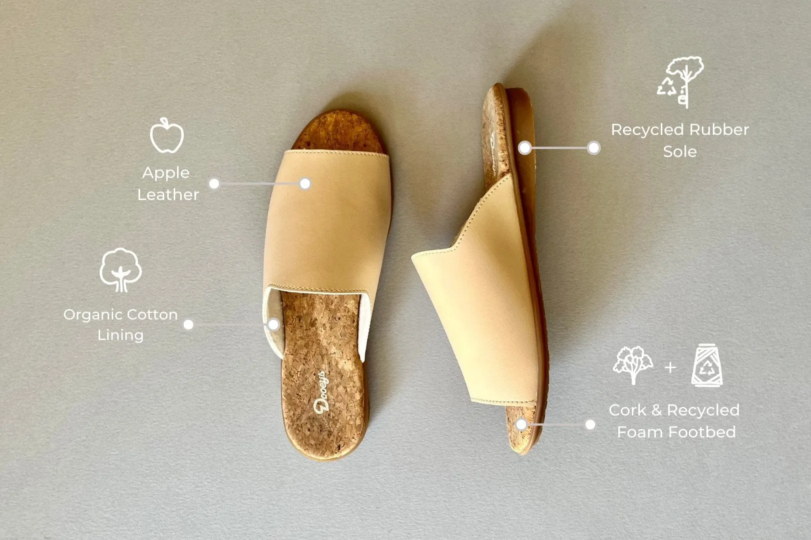 Apple Leather Vegan House Sandals | Blush