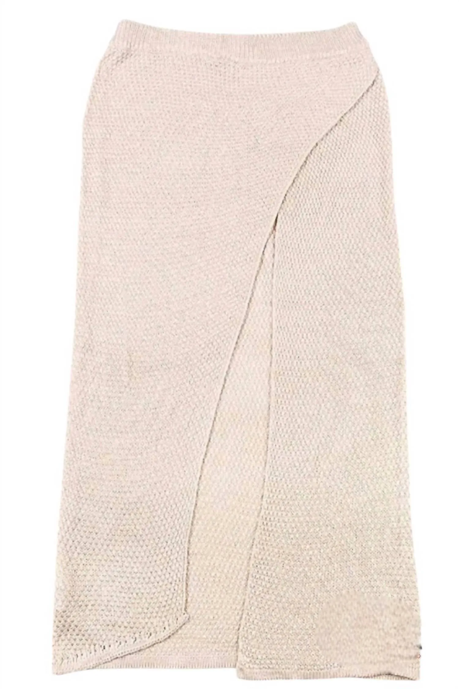 Ariel Knit Swimwear Cover Up Skirt Set In Khaki