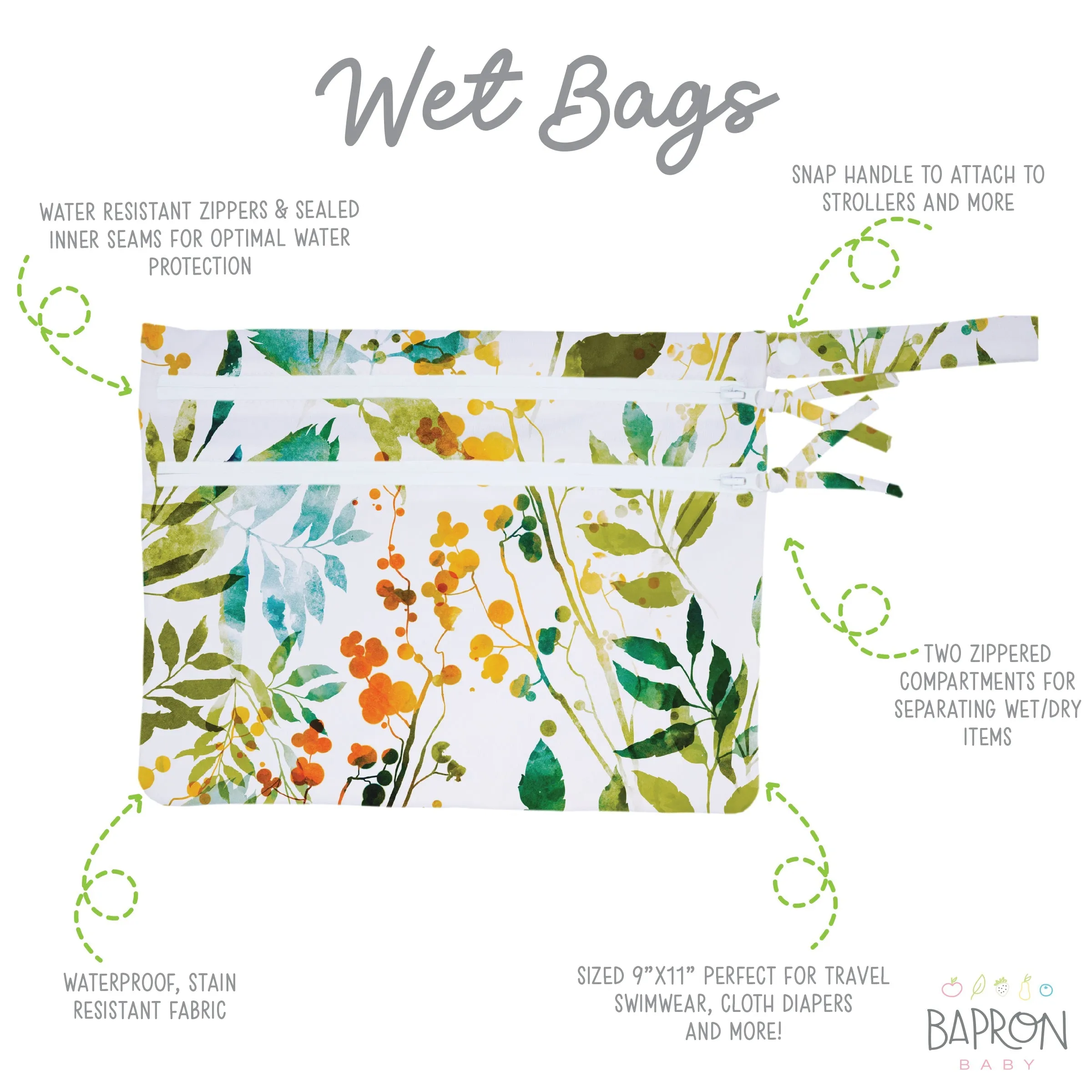 Autumn Leaves - Waterproof Wet Bag (for Mealtime, On-the-go, And More!) Babykids_Bapron-Baby