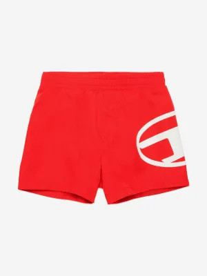 Baby Boys Oval D Swim Shorts in Red