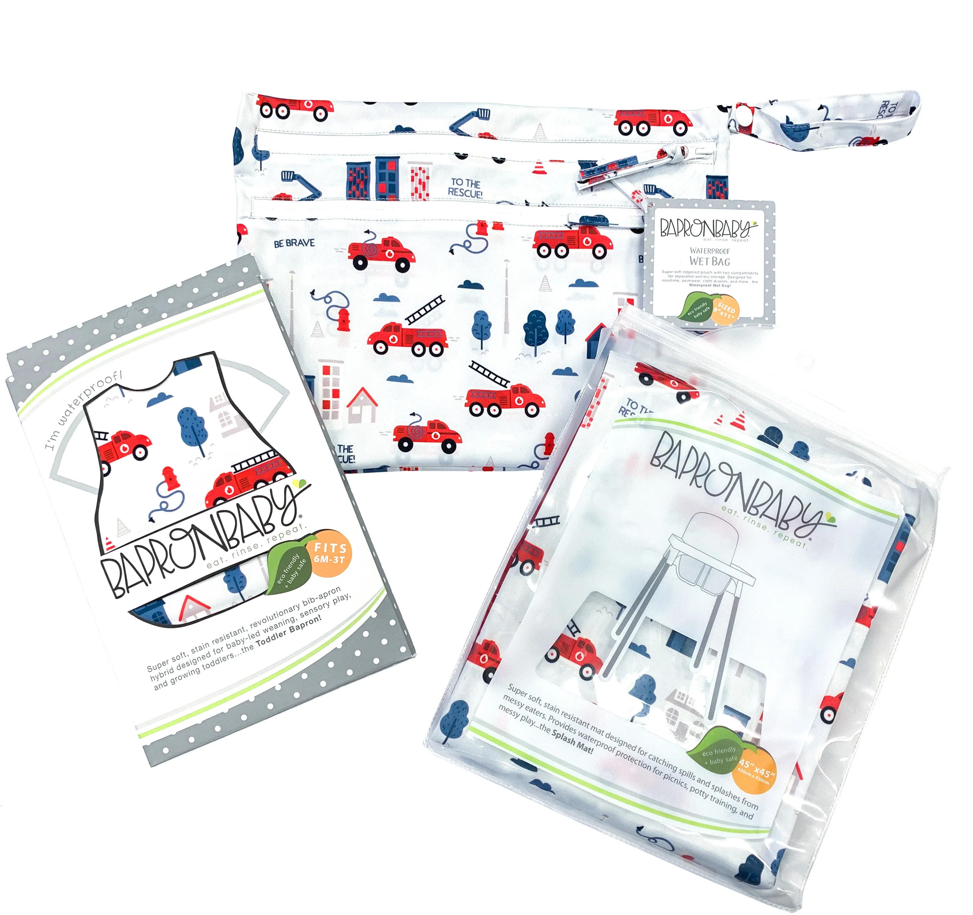 Be Brave - Firefighter - Waterproof Wet Bag (for Mealtime, On-the-go, And More!) Sale Babykids_Bapron-Baby