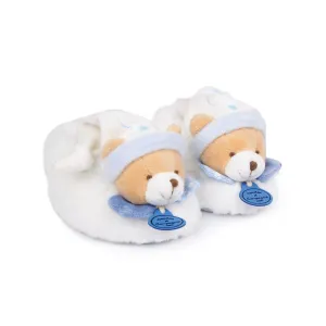 Blue Bear Baby Booties With Rattle Babykids_Doudou-Et-Compagnie