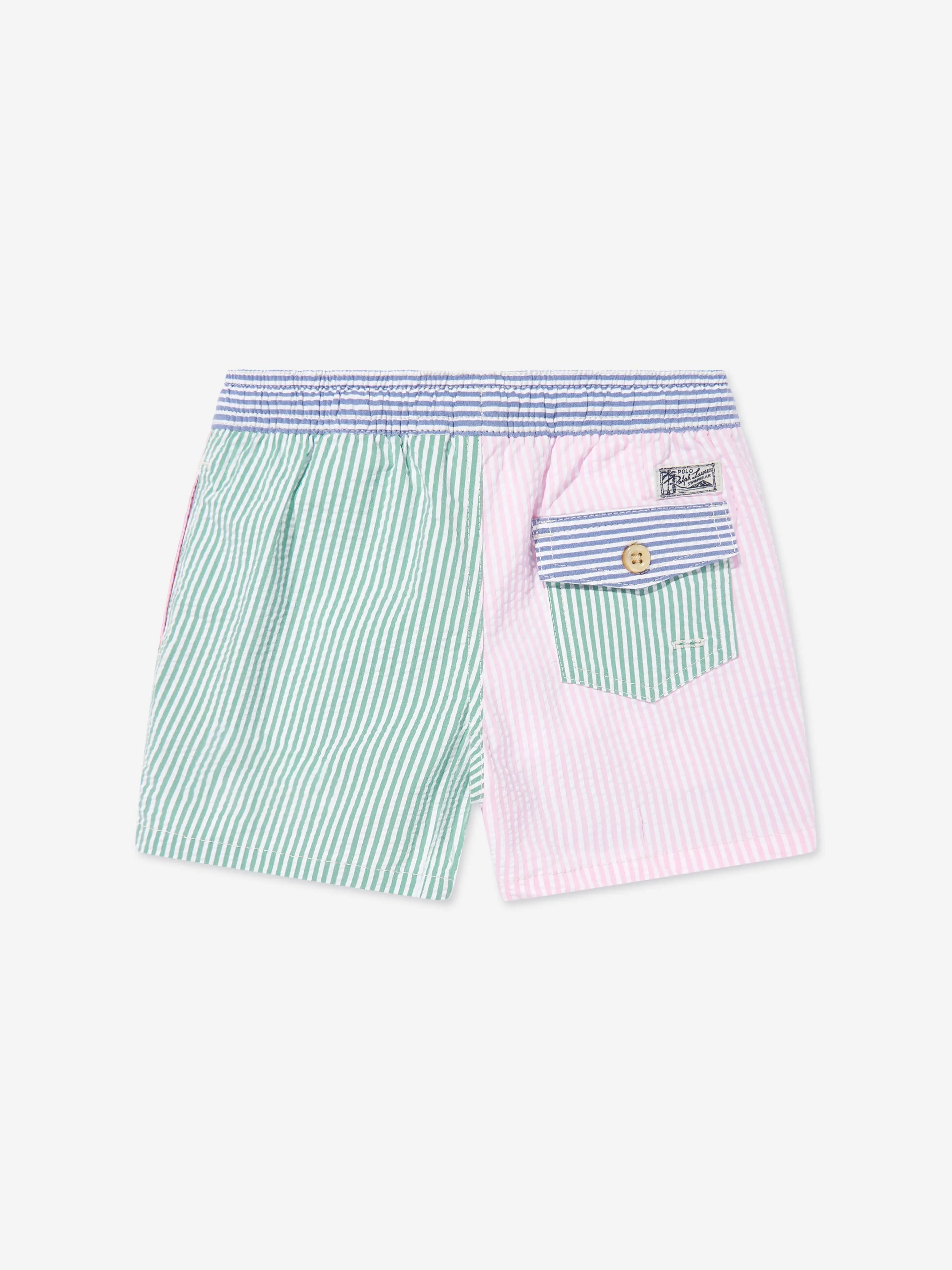 Boys Seersucker Swim Shorts in Multicolour