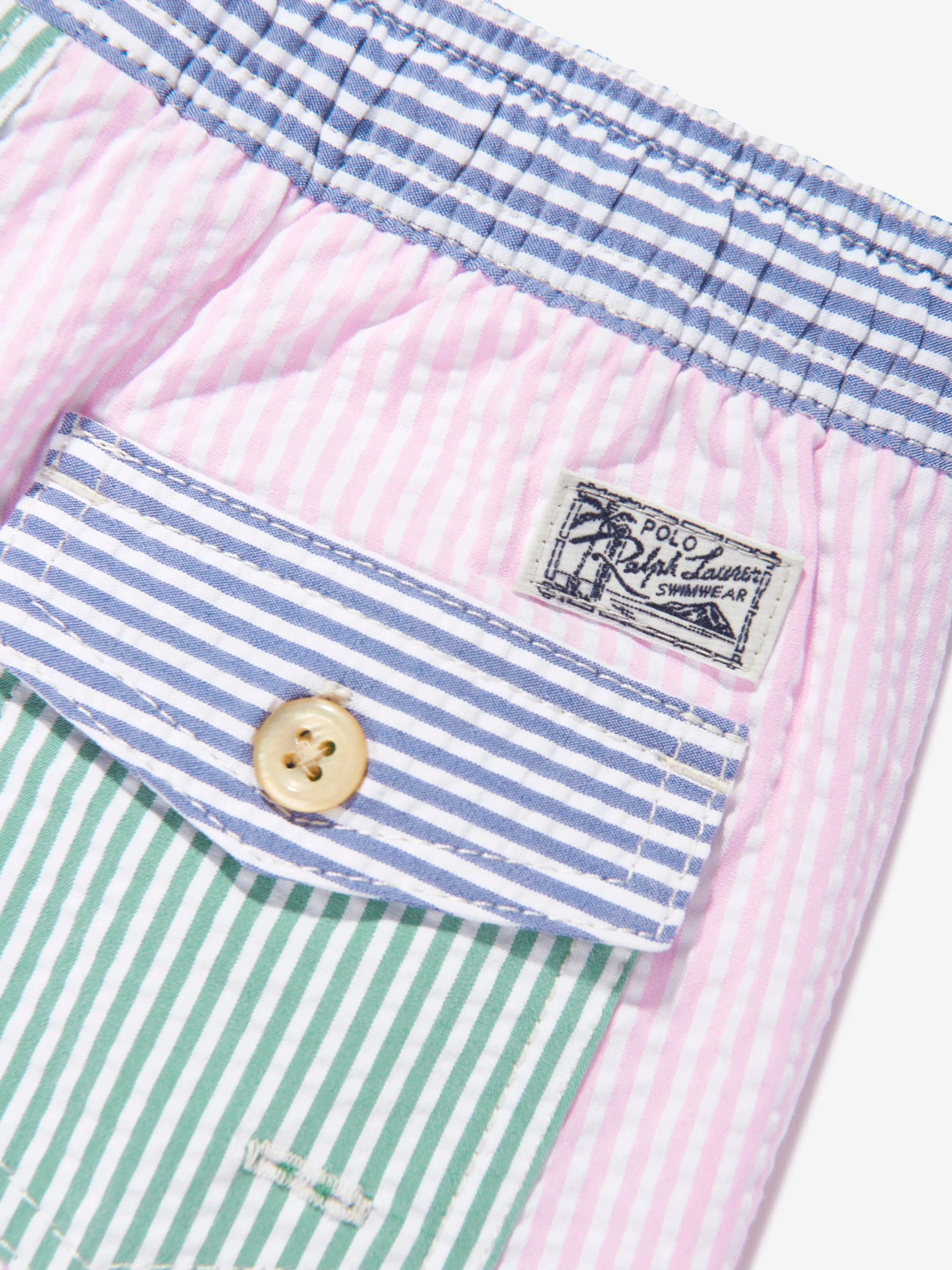 Boys Seersucker Swim Shorts in Multicolour