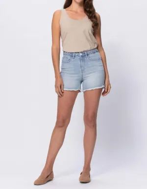 Braided Waistband Shorts In Light Wash