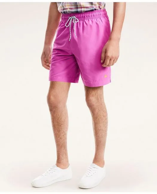 Brooks Brothers Men's Classic Swim Trunks Pink Brooks Brothers