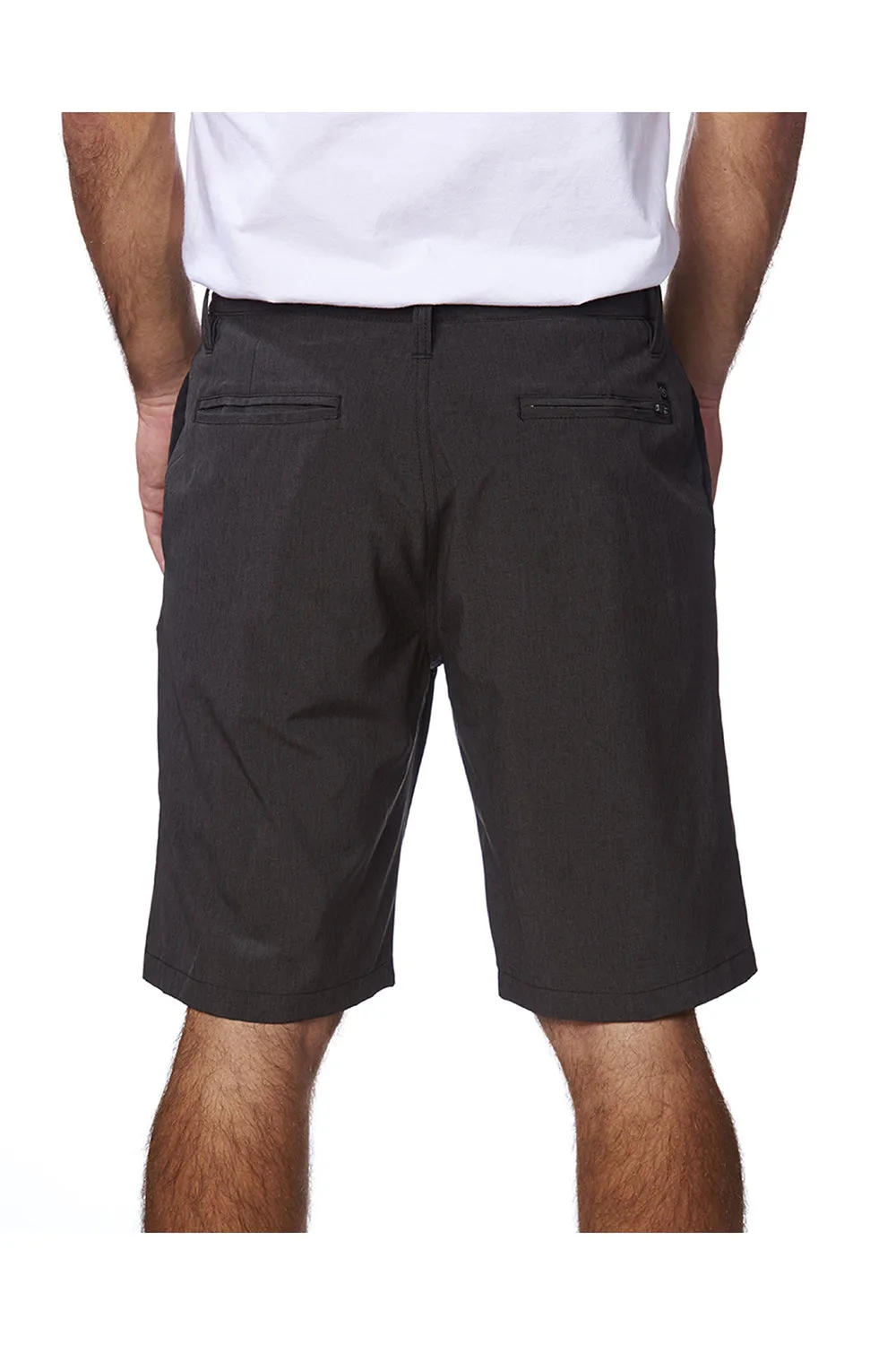 Burnside Mens Hybrid Stretch UV Protection Shorts w/ Pockets - Heather Black