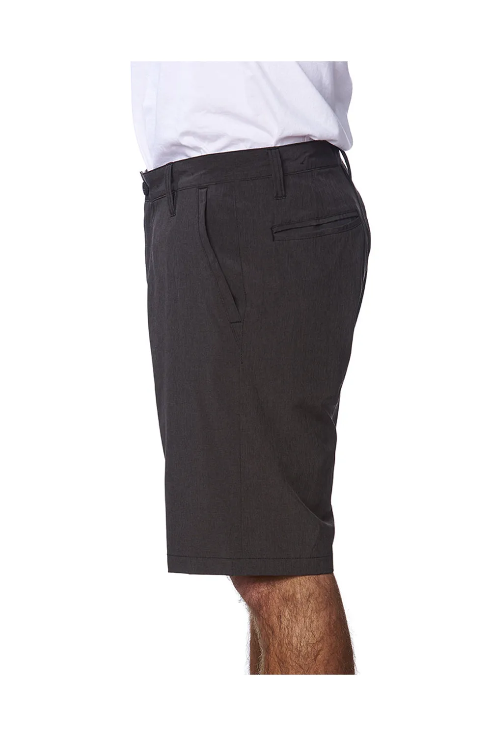 Burnside Mens Hybrid Stretch UV Protection Shorts w/ Pockets - Heather Black