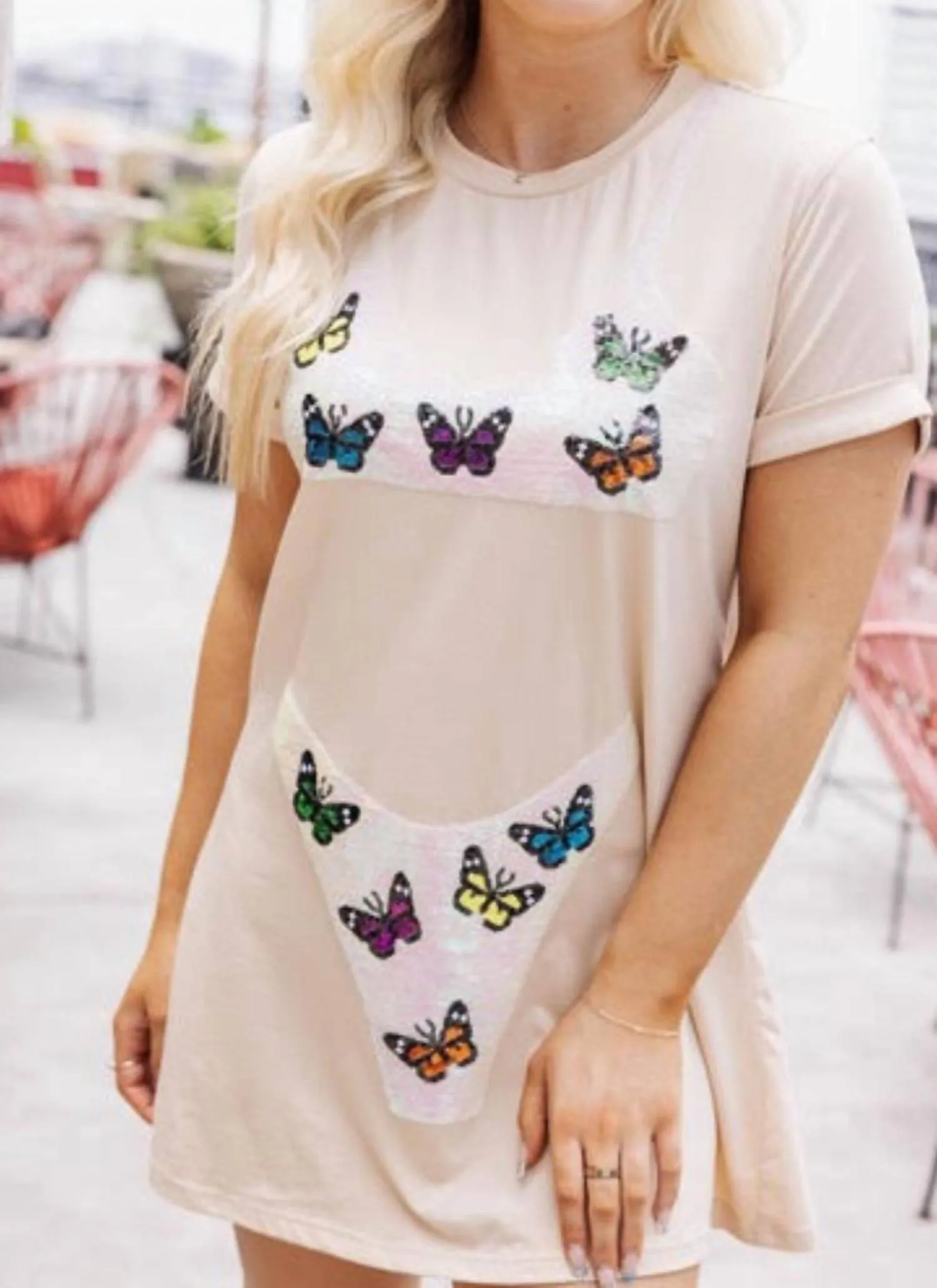 Butterfly Bikini Cover Up In White