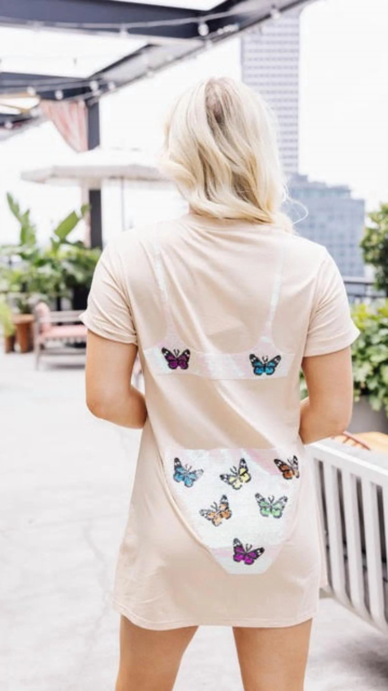 Butterfly Bikini Cover Up In White