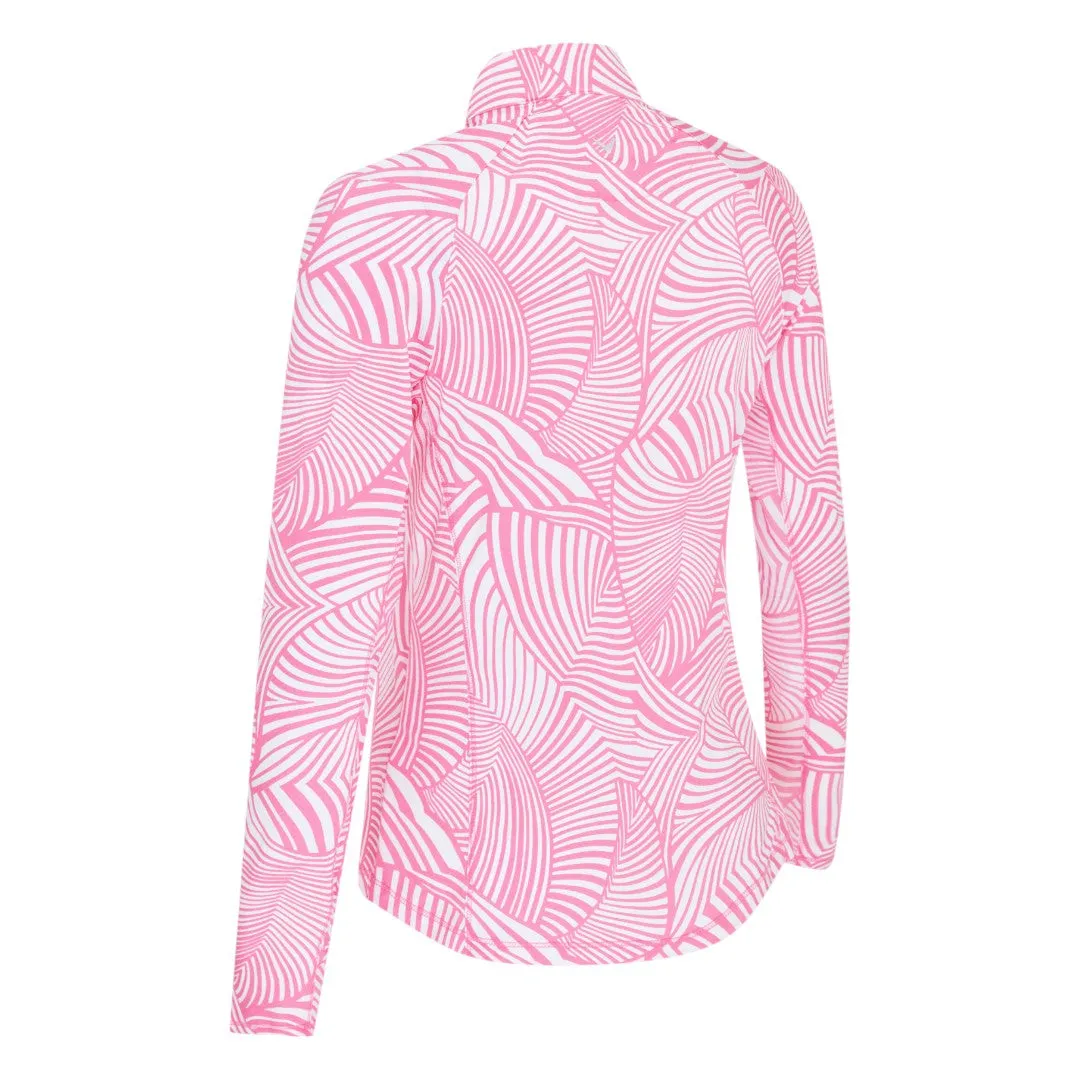Callaway Ladies Stencil Floral Sun Protection Golf Top CGKSF300