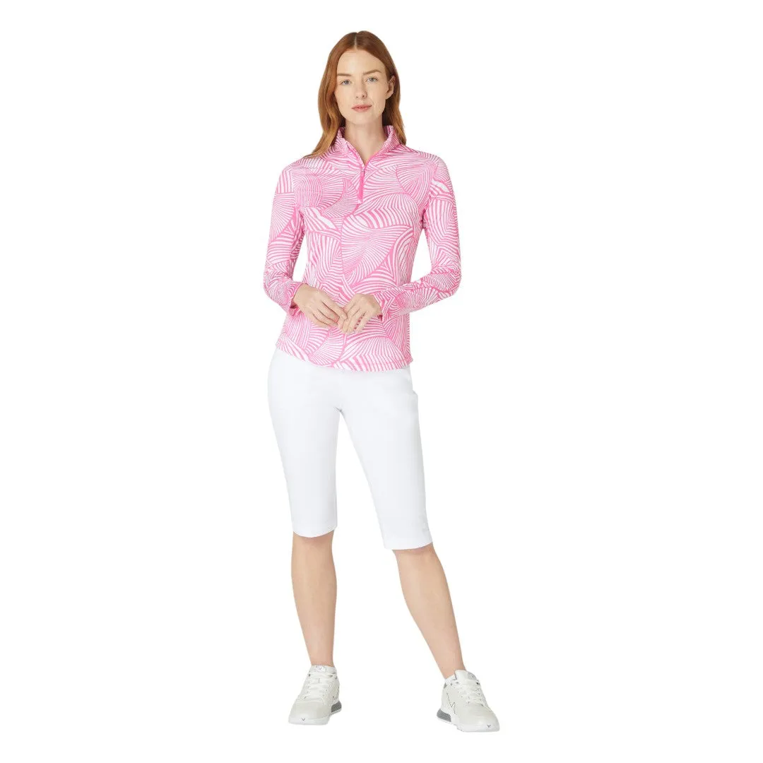 Callaway Ladies Stencil Floral Sun Protection Golf Top CGKSF300