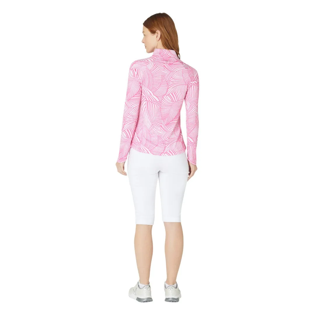 Callaway Ladies Stencil Floral Sun Protection Golf Top CGKSF300