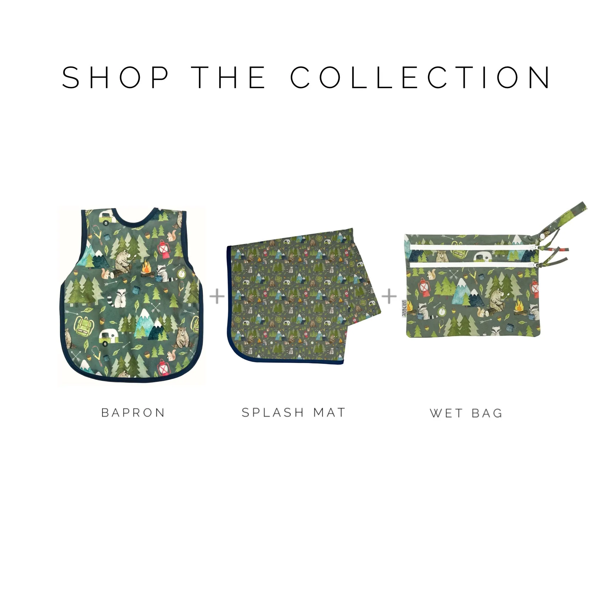 Camping Bears - Waterproof Wet Bag (for Mealtime, On-the-go, And More!) Babykids_Bapron-Baby