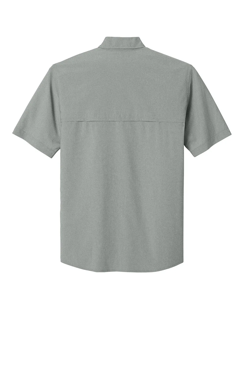 Carhartt Mens Force Sun Defender Moisture Wicking Short Sleeve Button Down Shirt w/ Double Pockets - Steel Grey