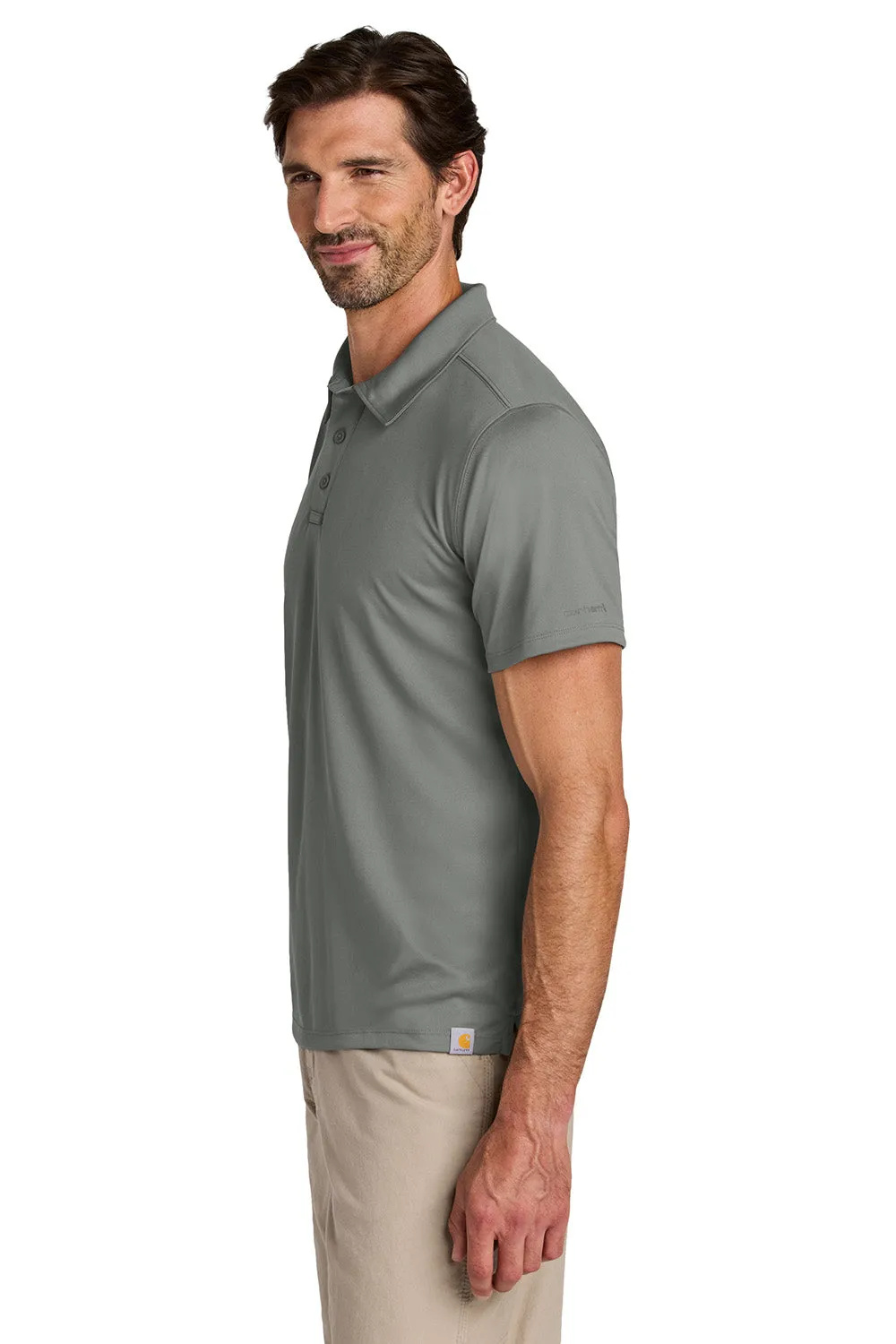 Carhartt Mens Force Sun Defender Moisture Wicking Short Sleeve Polo Shirt - Asphalt Grey