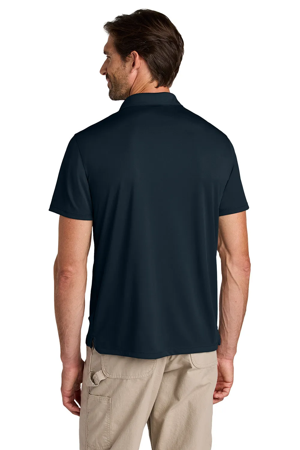 Carhartt Mens Force Sun Defender Moisture Wicking Short Sleeve Polo Shirt - Navy Blue