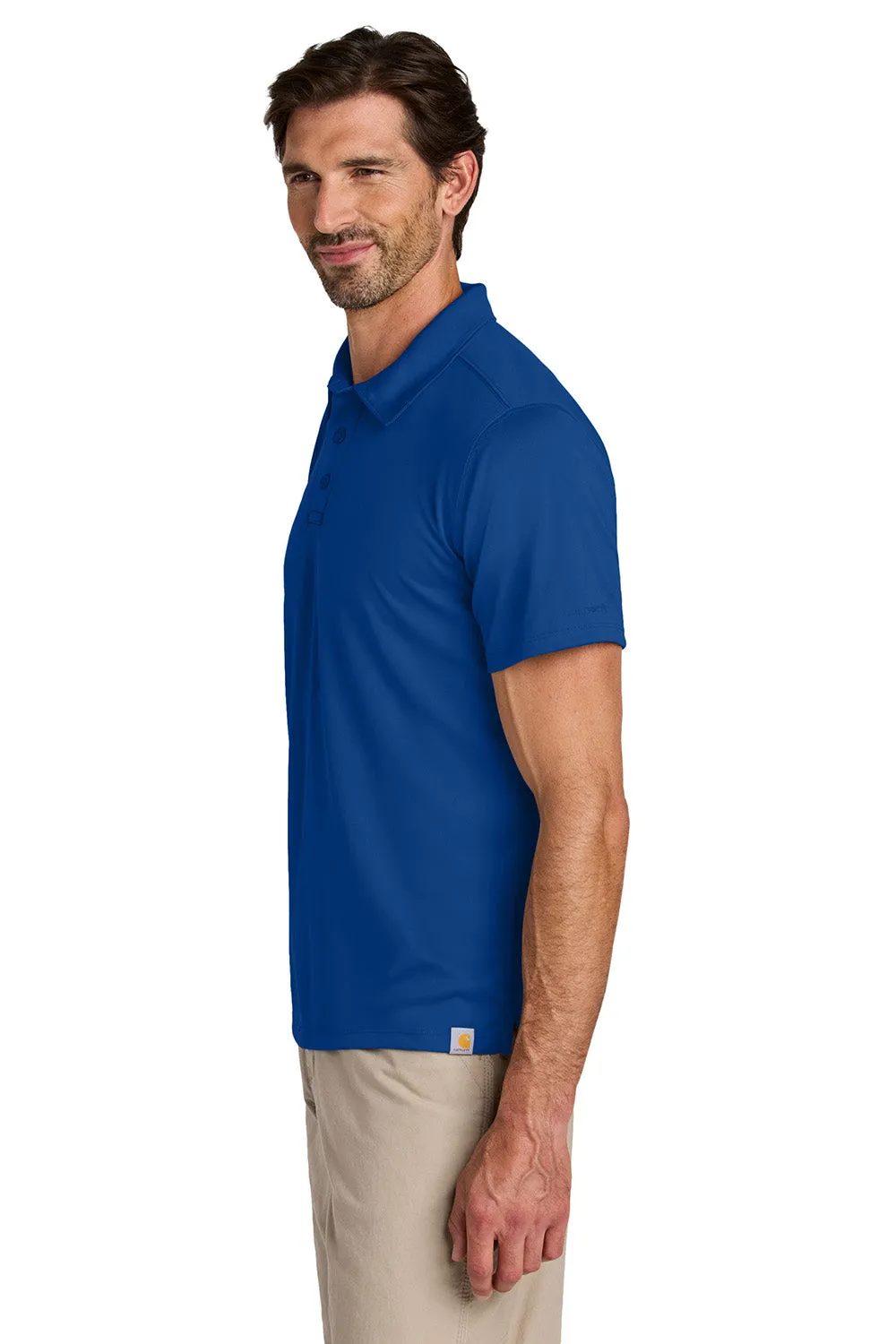 Carhartt Mens Force Sun Defender Moisture Wicking Short Sleeve Polo Shirt - Royal Glass Blue