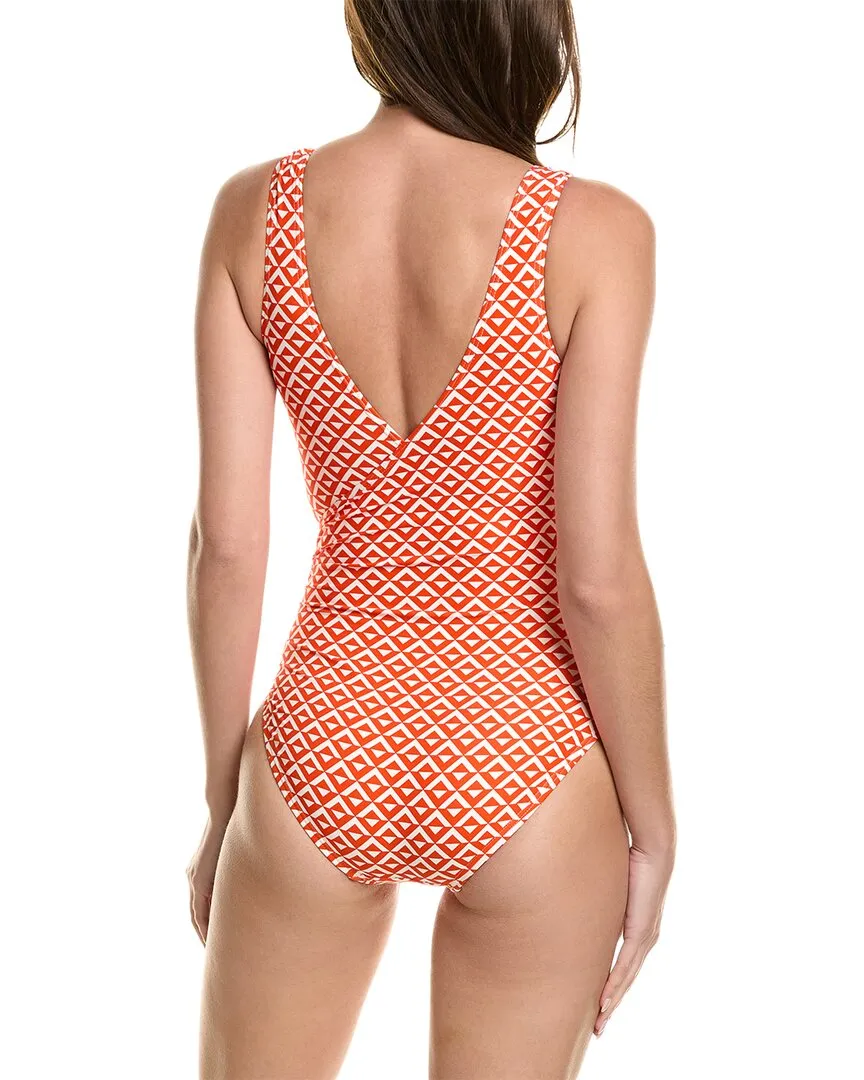 Carmen Marc Valvo Surplice One-Piece