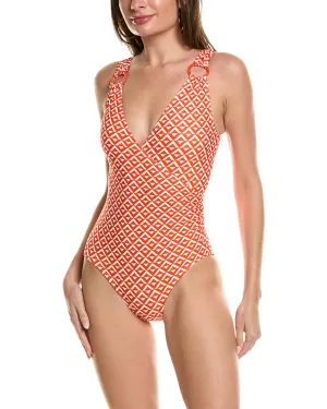 Carmen Marc Valvo Surplice One-Piece