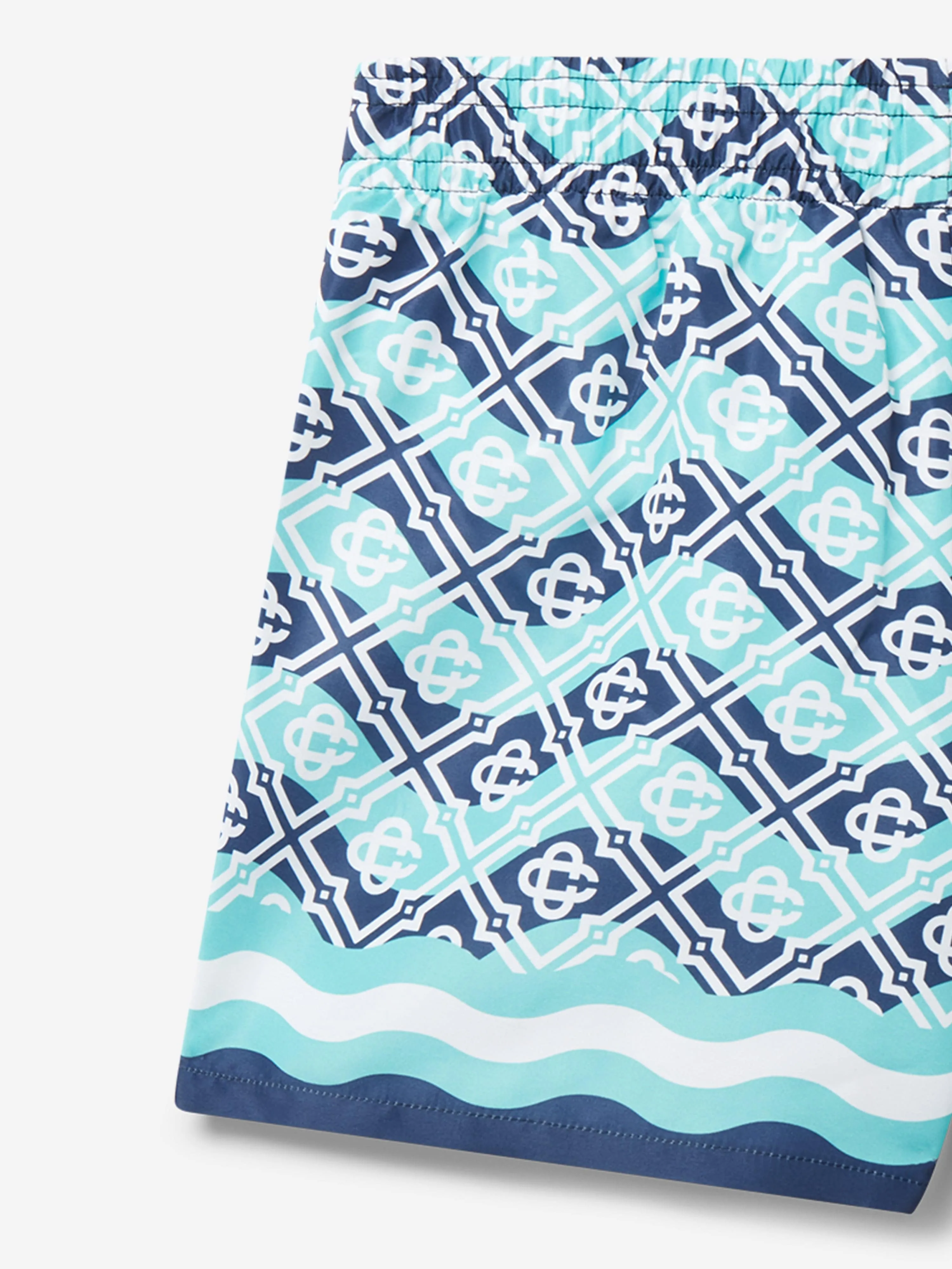 Casablanca Boys Monogram Swim Shorts in Blue