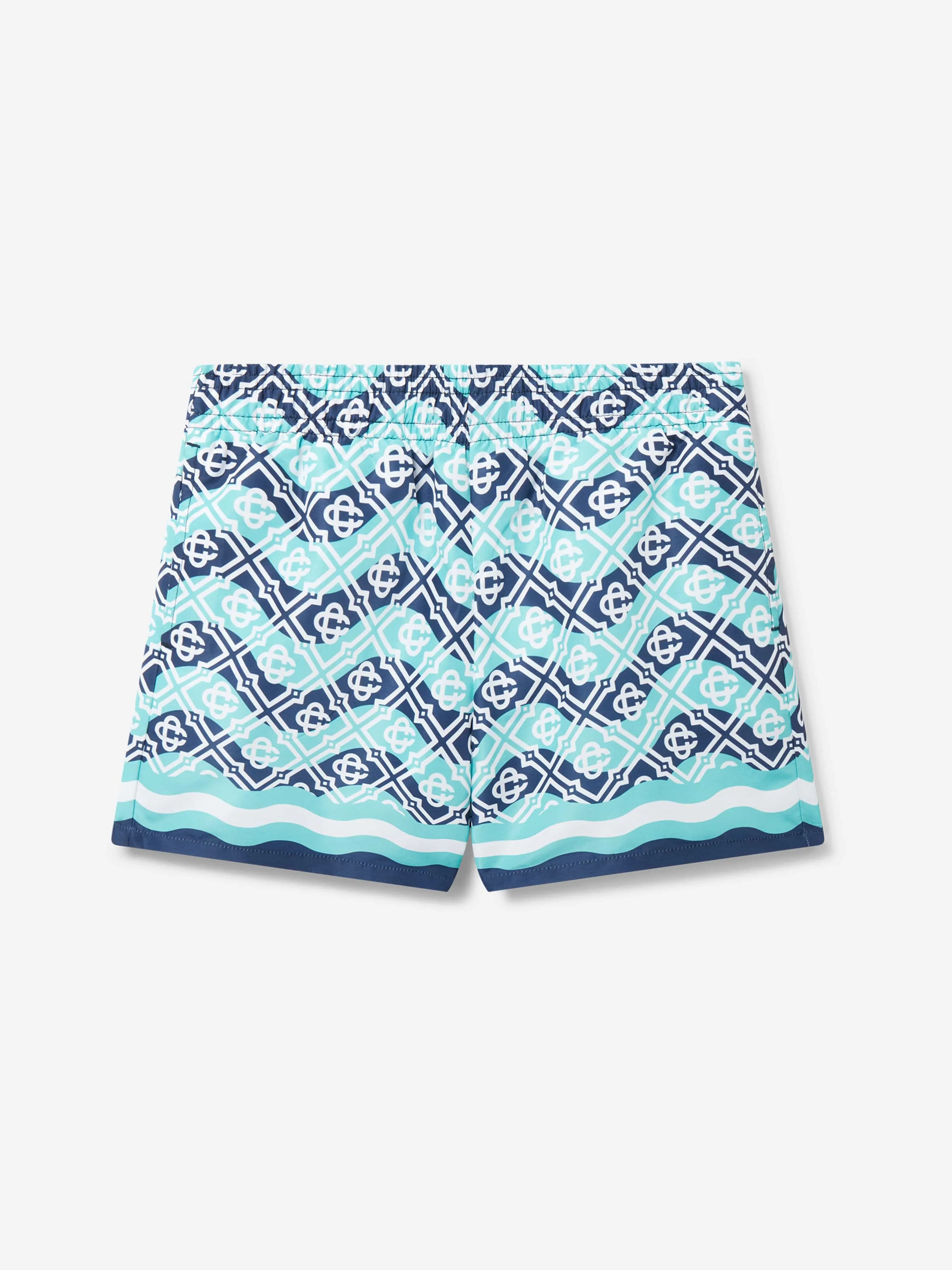 Casablanca Boys Monogram Swim Shorts in Blue