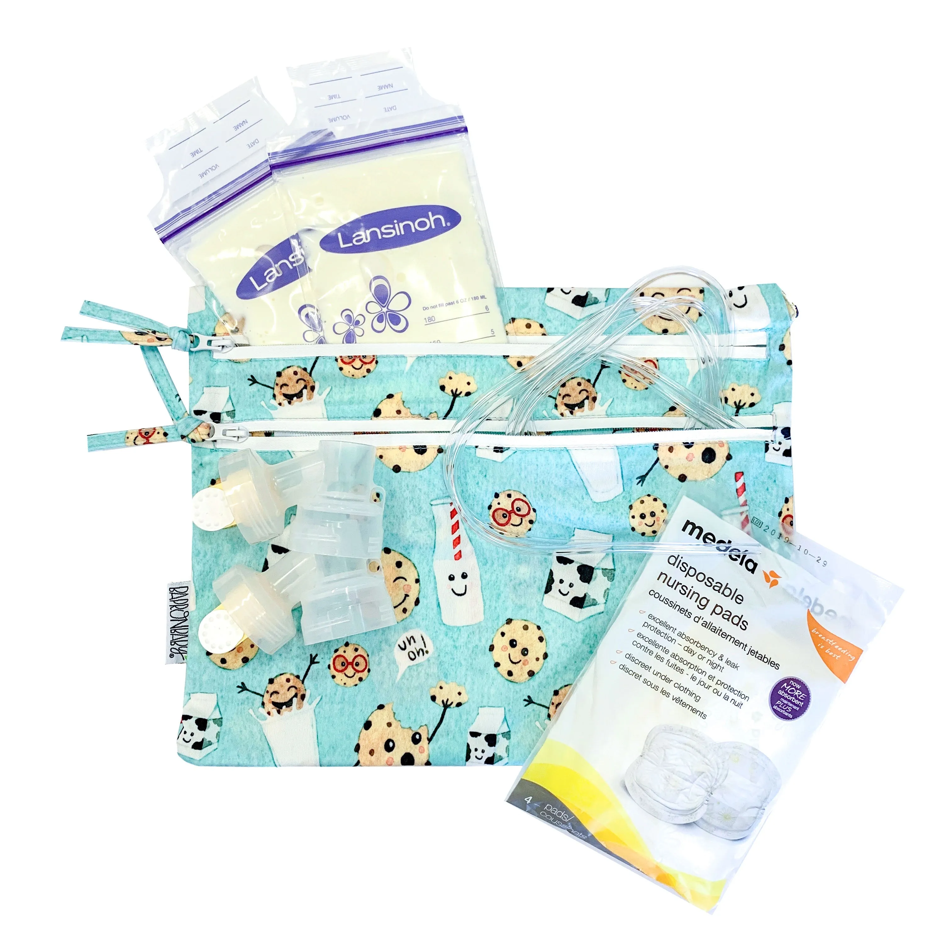 Cookies & Milk - Waterproof Wet Bag (for Mealtime, On-the-go, And More!) Babykids_Bapron-Baby